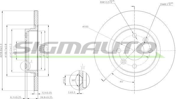 SIGMAUTO DBB502S - Гальмівний диск avtolavka.club