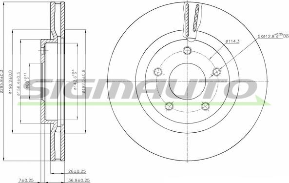 SIGMAUTO DBB589V - Гальмівний диск avtolavka.club