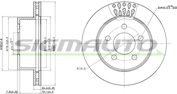 SIGMAUTO DBB525V - Гальмівний диск avtolavka.club