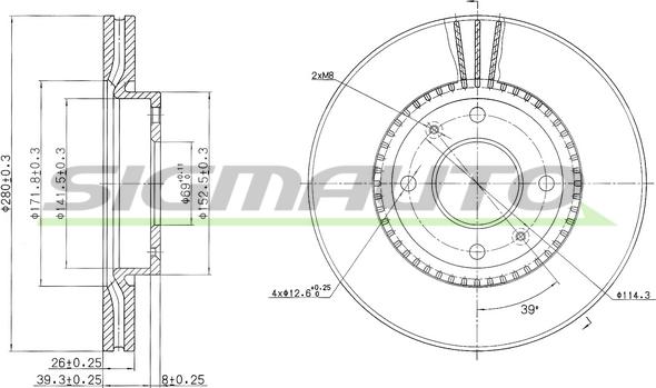 SIGMAUTO DBB522V - Гальмівний диск avtolavka.club