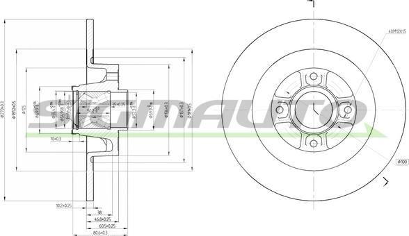 SIGMAUTO DBB570S - Гальмівний диск avtolavka.club