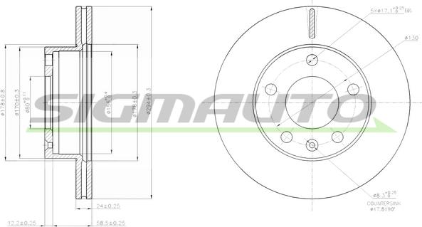 SIGMAUTO DBB640V - Гальмівний диск avtolavka.club