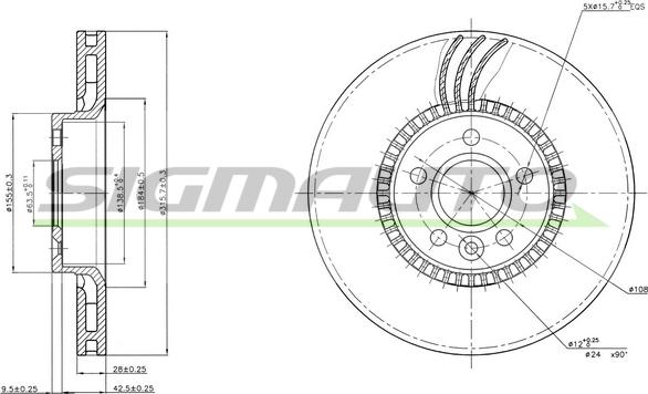 SIGMAUTO DBB607V - Гальмівний диск avtolavka.club