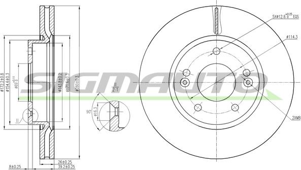 SIGMAUTO DBB619V - Гальмівний диск avtolavka.club