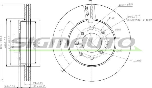 SIGMAUTO DBB610V - Гальмівний диск avtolavka.club