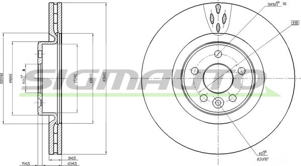 SIGMAUTO DBB680V - Гальмівний диск avtolavka.club