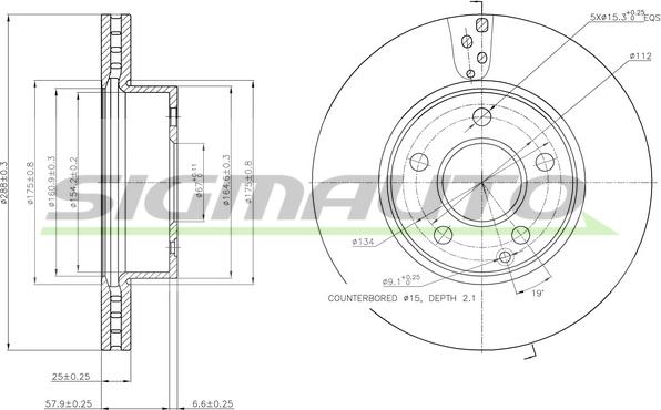 SIGMAUTO DBB688V - Гальмівний диск avtolavka.club