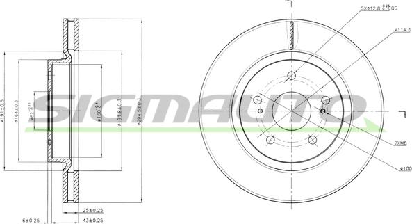 SIGMAUTO DBB635V - Гальмівний диск avtolavka.club