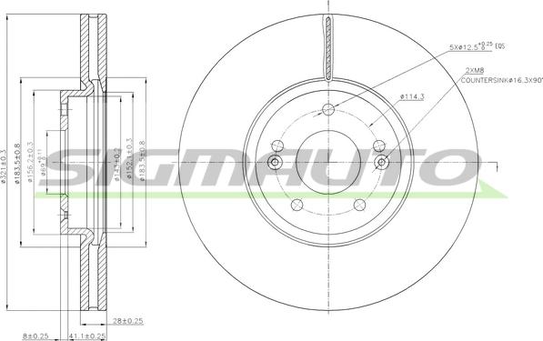 SIGMAUTO DBB631V - Гальмівний диск avtolavka.club