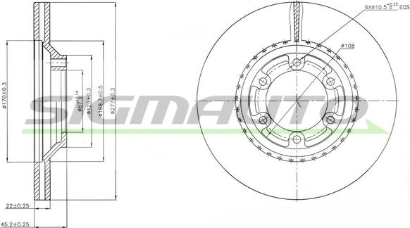 SIGMAUTO DBB633V - Гальмівний диск avtolavka.club