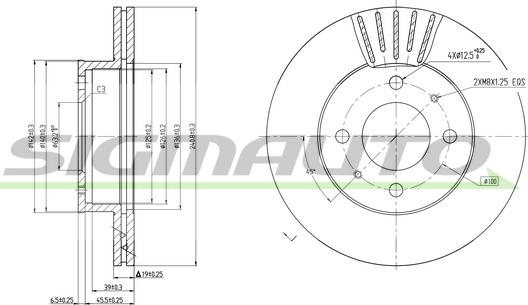 SIGMAUTO DBB632V - Гальмівний диск avtolavka.club