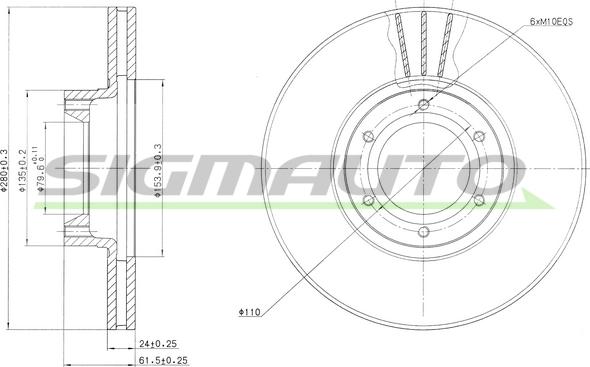 SIGMAUTO DBB067V - Гальмівний диск avtolavka.club