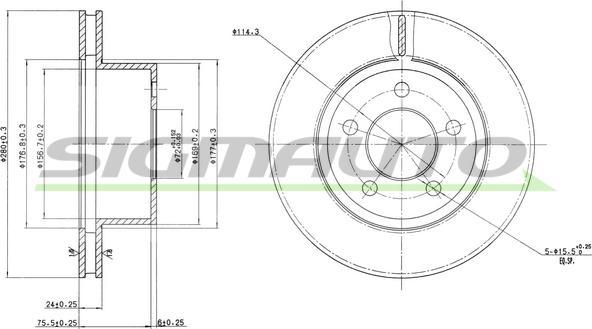 SIGMAUTO DBB027V - Гальмівний диск avtolavka.club