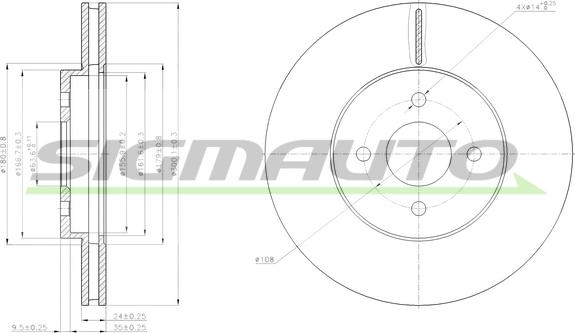 SIGMAUTO DBB195V - Гальмівний диск avtolavka.club