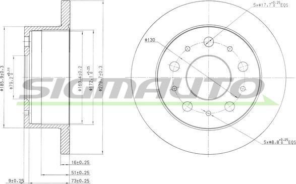 SIGMAUTO DBB145S - Гальмівний диск avtolavka.club