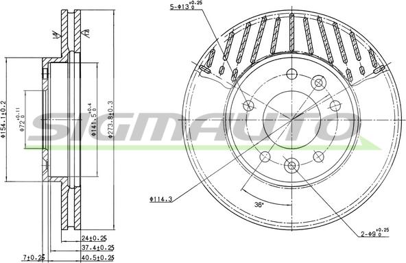 SIGMAUTO DBB146V - Гальмівний диск avtolavka.club