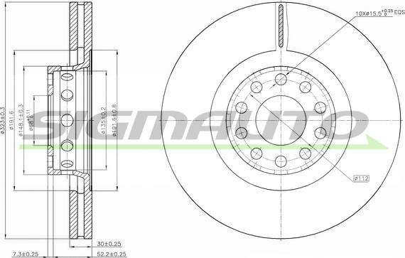 SIGMAUTO DBB150V - Гальмівний диск avtolavka.club