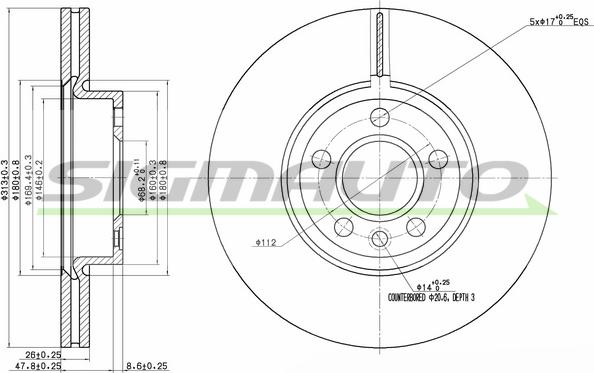 SIGMAUTO DBB160V - Гальмівний диск avtolavka.club