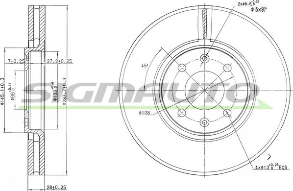 SIGMAUTO DBB106V - Гальмівний диск avtolavka.club