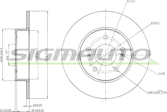 SIGMAUTO DBB110S - Гальмівний диск avtolavka.club