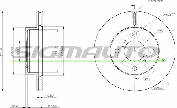 SIGMAUTO DBB117V - Гальмівний диск avtolavka.club