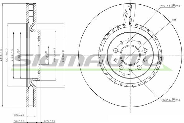 SIGMAUTO DBB183V - Гальмівний диск avtolavka.club