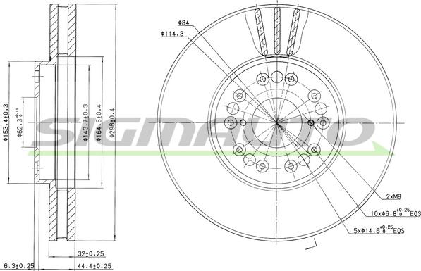 SIGMAUTO DBB134V - Гальмівний диск avtolavka.club