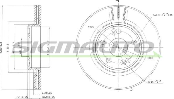 SIGMAUTO DBB123V - Гальмівний диск avtolavka.club