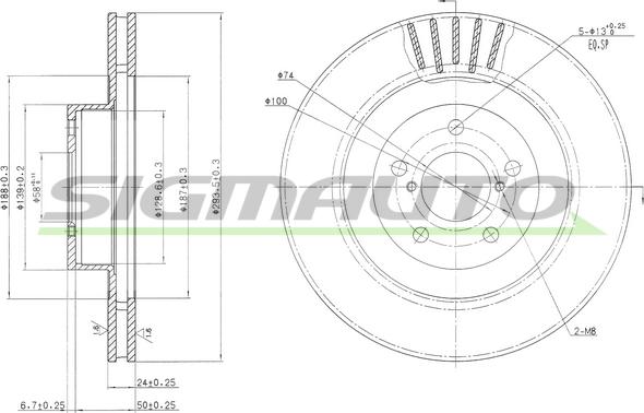 SIGMAUTO DBB175V - Гальмівний диск avtolavka.club