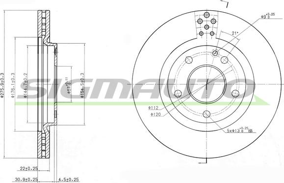 SIGMAUTO DBB173V - Гальмівний диск avtolavka.club