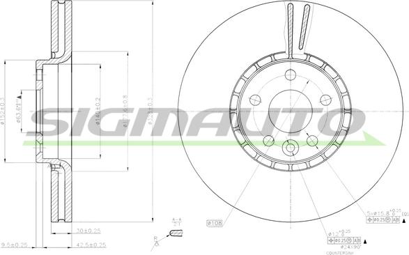 SIGMAUTO DBB801V - Гальмівний диск avtolavka.club