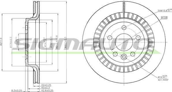 SIGMAUTO DBB802V - Гальмівний диск avtolavka.club