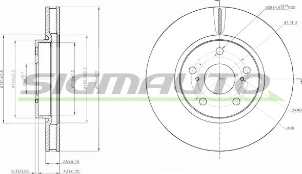 SIGMAUTO DBB814V - Гальмівний диск avtolavka.club