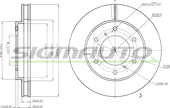 SIGMAUTO DBB818V - Гальмівний диск avtolavka.club