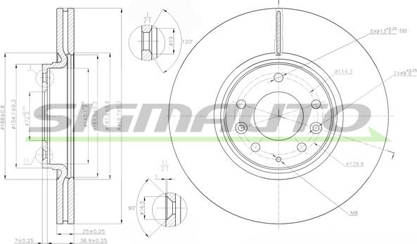 SIGMAUTO DBB880V - Гальмівний диск avtolavka.club