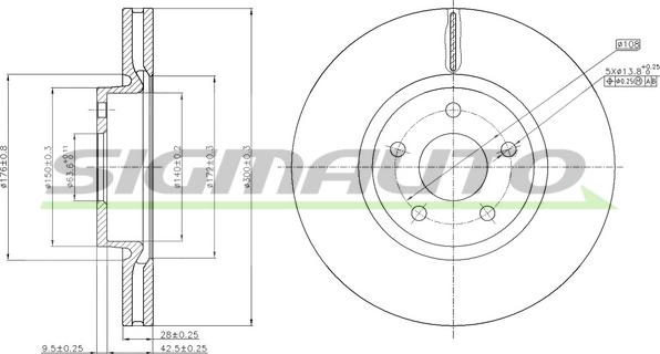 SIGMAUTO DBB835V - Гальмівний диск avtolavka.club