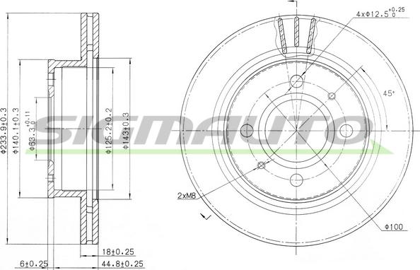 SIGMAUTO DBB301V - Гальмівний диск avtolavka.club