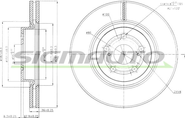 SIGMAUTO DBB315V - Гальмівний диск avtolavka.club