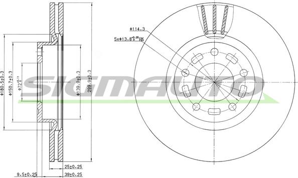 SIGMAUTO DBB312V - Гальмівний диск avtolavka.club