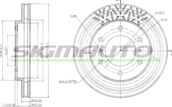 SIGMAUTO DBB384V - Гальмівний диск avtolavka.club