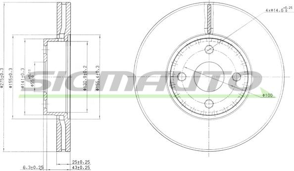 SIGMAUTO DBB388V - Гальмівний диск avtolavka.club