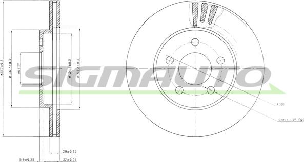 SIGMAUTO DBB376V - Гальмівний диск avtolavka.club