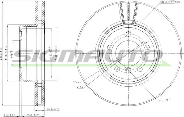 SIGMAUTO DBB242V - Гальмівний диск avtolavka.club