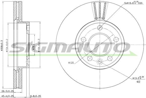 SIGMAUTO DBB253V - Гальмівний диск avtolavka.club