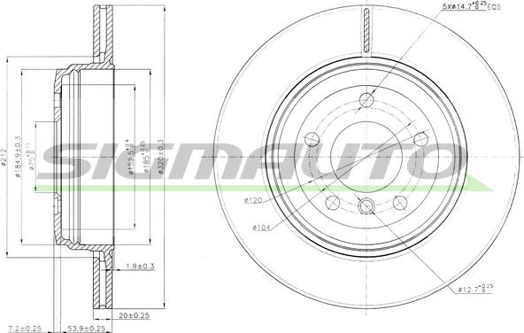 SIGMAUTO DBB260V - Гальмівний диск avtolavka.club