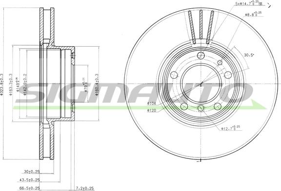 SIGMAUTO DBB202V - Гальмівний диск avtolavka.club