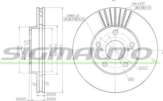 SIGMAUTO DBB216V - Гальмівний диск avtolavka.club