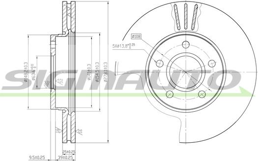 SIGMAUTO DBB222V - Гальмівний диск avtolavka.club