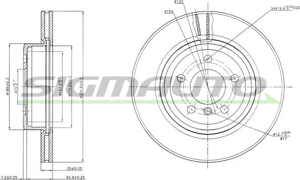 SIGMAUTO DBB271V - Гальмівний диск avtolavka.club