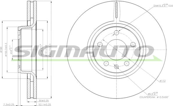 SIGMAUTO DBB277V - Гальмівний диск avtolavka.club